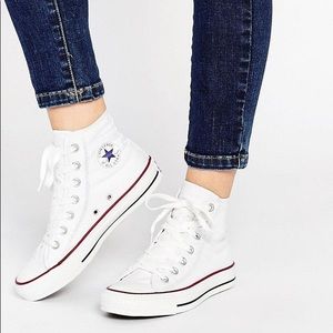 White high top converse- like new!